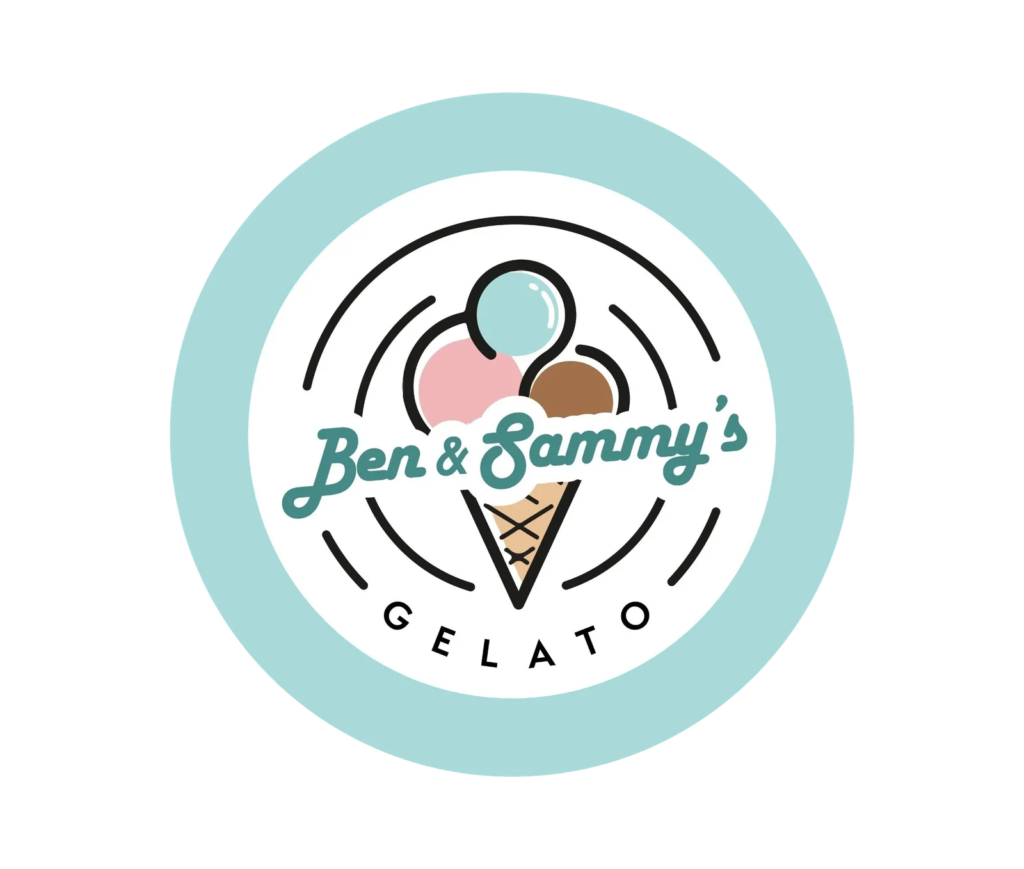 ben and sammy's gelato text on a gelato logo